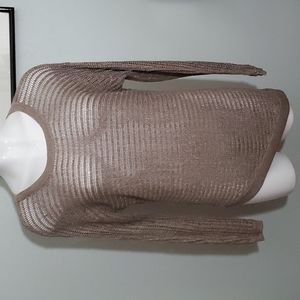 Apt. 9 Women's Bronze Sparkle Asymmetrical Long-Sleeve Knit Sweater-EC-Sz M
